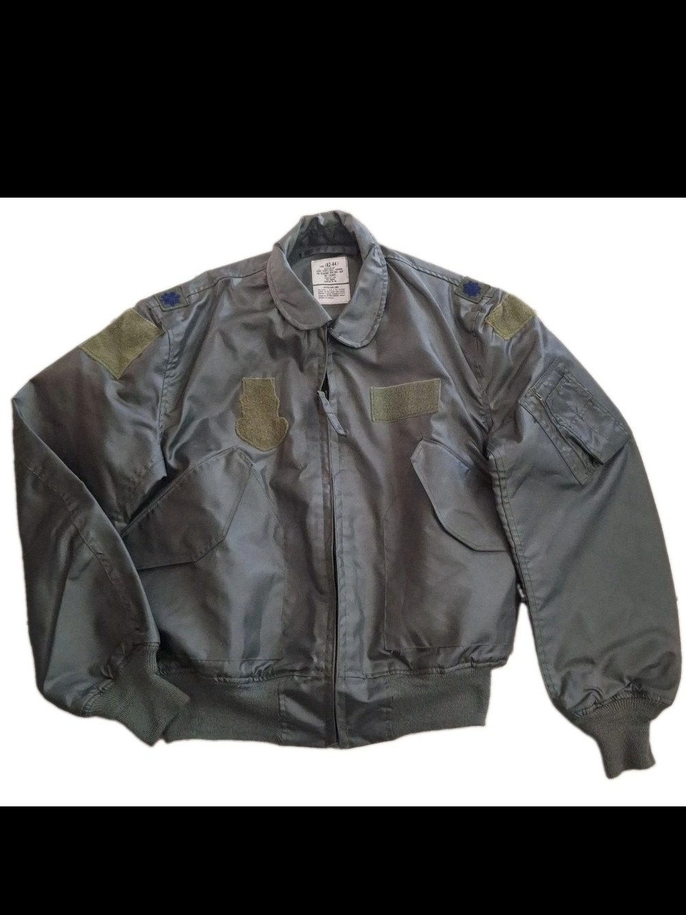 Vtg USAF CWU-36/P Summer Flight Jacket Nomex Aramid Sage Green Sz Large 42 44